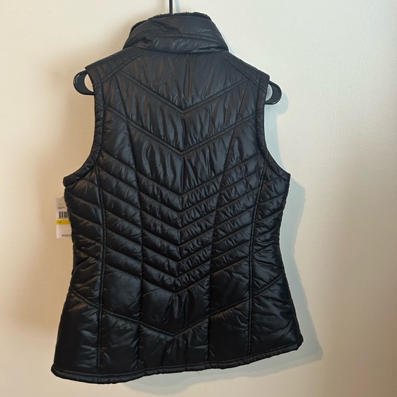 MICHAEL KORS WOMEN'S BLACK FAUX FUR LINED ZIPPERED VEST JACKET SZ M NWT $125 - Picture 8 of 11